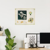 Antieke Siercombinaties Kunst Poster (Thuiskantoor)