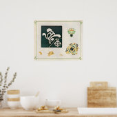 Antieke Siercombinaties Kunst Poster (Keuken)