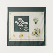 Antieke Siercombinaties Kunst Wandkleed (Voorkant)