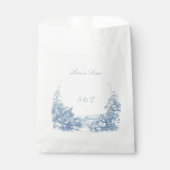 Antieke sierlijke blauwe en witte bedankzakje (Voorkant)