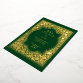 Antieke Sierlijke Bloemrand Bruiloft Folie Uitnodiging (Gedraaid)