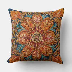 Antieke sierlijke goud & blauw kussen