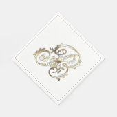 Antieke sierlijke gouden monogram B Servet (Hoek)