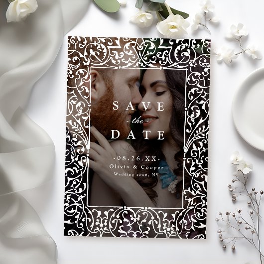 Antieke sierlijst Klassieke trouwfoto Save The Date