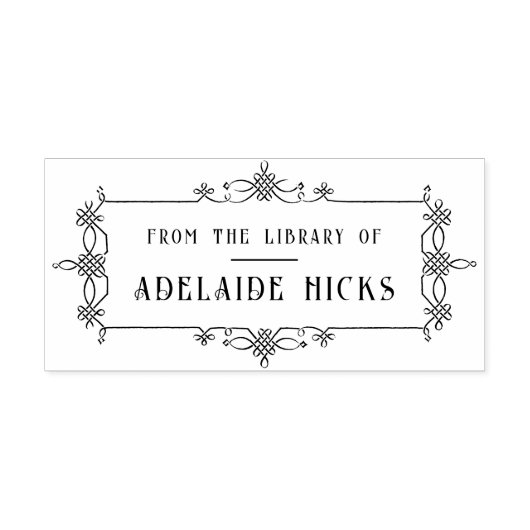 Antieke sierlijst uit de bibliotheek van boekplaat rubberstempel (Afrduk)