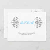 Antieke sierlijst uitnodiging briefkaart (Voorkant / Achterkant)