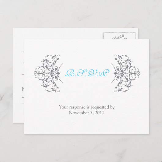 Antieke sierlijst uitnodiging briefkaart (Voorkant / Achterkant)