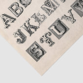 Antieke Siertypografie Tissuepapier (Detail)