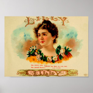 Antieke Sigarenkistje Label Poster