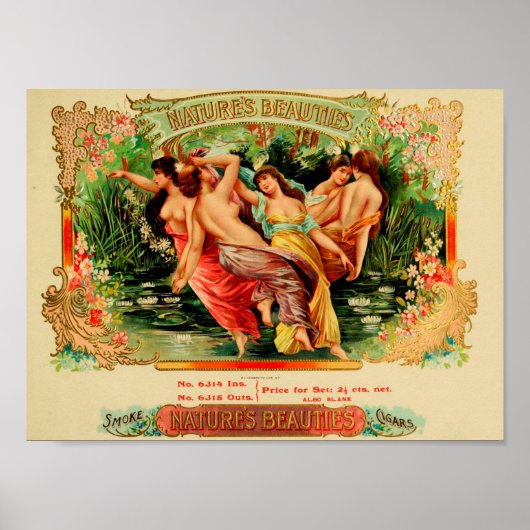 Antieke Sigarenkistje Label Poster (Voorkant)