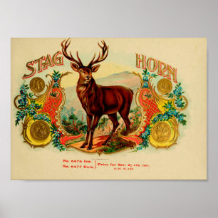 Antieke Sigarenkistje Label Poster