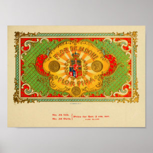 Antieke Sigarenkistje Label Poster