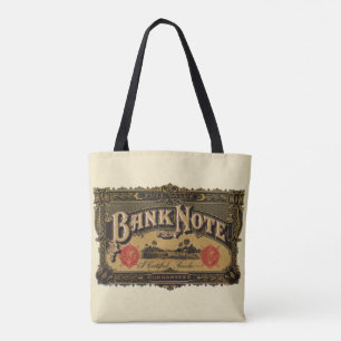 Antieke Sigarettenlabel Kunst, Bankbiljet Geld Fin Tote Bag
