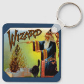 Antieke Sigarettenlabel, Magische Tovenaar met Zwa Sleutelhanger (Achterkant)