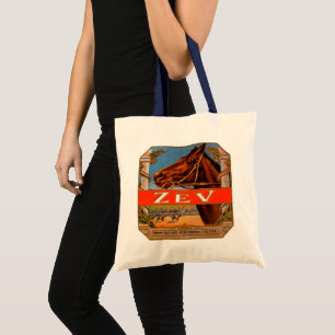 Antieke Sigarettenlabel, Zev Renpaarden Bruine Hen Tote Bag