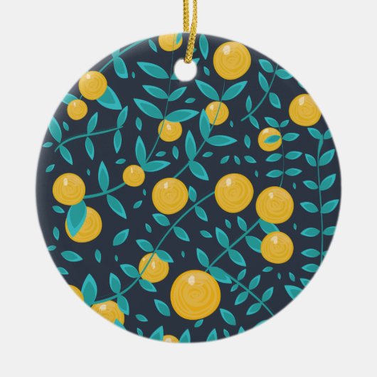 Antieke Sinaasappel Fruit Keramisch Ornament (Voorkant)