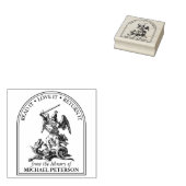 Antieke Sint-Joris-draak uit de bibliotheek van Rubberstempel (Gestempeld)