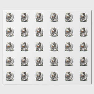 Antieke skelet dinosaurus Halloween kerkhof ontwer Cadeaupapier