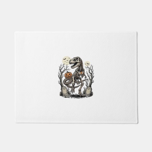 Antieke skelet dinosaurus Halloween kerkhof ontwer Deurmat (Voorkant)