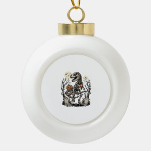 Antieke skelet dinosaurus Halloween kerkhof ontwer Keramische Bal Ornament