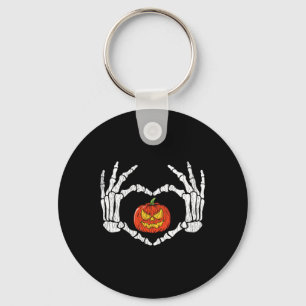 Antieke skelet handen hart liefde pompoen herfst H Sleutelhanger