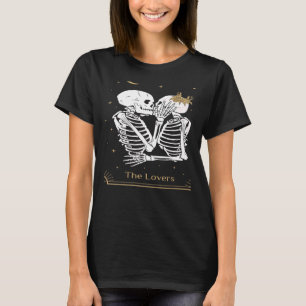 Antieke Skelet Kussende Occulte Goth De Tarot Auto T-shirt