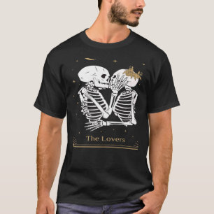 Antieke Skelet Kussende Occulte Goth Tarotkaart Au T-shirt