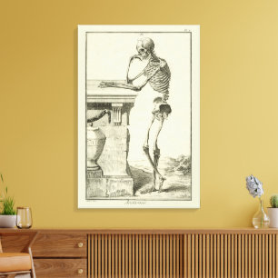 Antieke Skelet, Menselijke Anatomie door Denis Did Canvas Afdruk