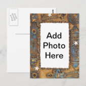 Antieke skelet sleutel frame voeg uw eigen foto briefkaart (Voorkant / Achterkant)