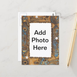 Antieke skelet sleutel lijst voeg uw eigen foto to briefkaart