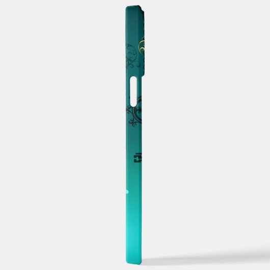 Antieke skelet sleutels op groene achtergrond iPhone hoesje (Rechterkant)