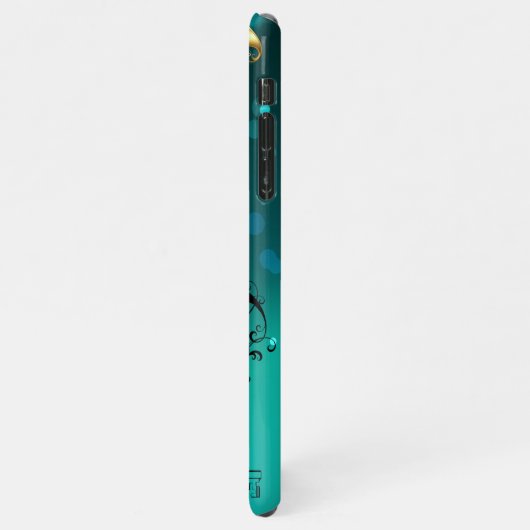 Antieke skelet sleutels op groene achtergrond iPhone hoesje (Linkerkant)