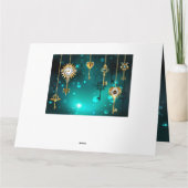 Antieke skelet sleutels op groene achtergrond kaart (Achterkant)