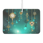 Antieke skelet sleutels op groene achtergrond luchtverfrisser (Voorkant)