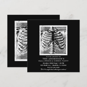 Antieke Skeletbotten Torso Lichaam Halloween Kaart