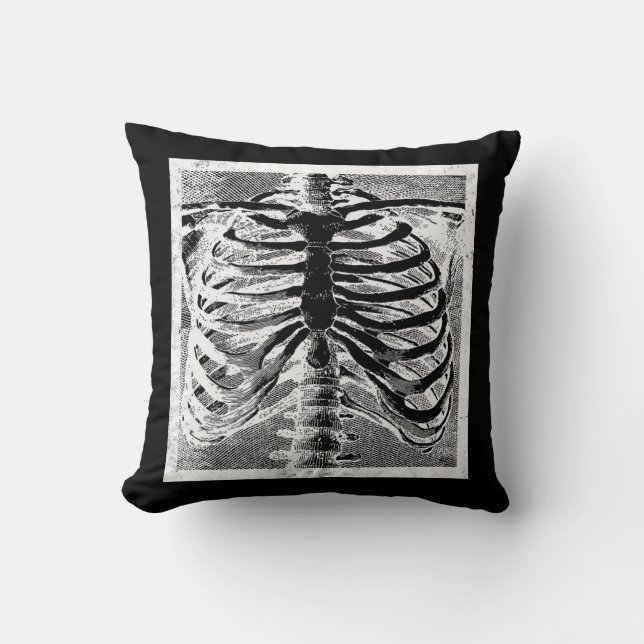Antieke skeletbotten torso lichaam Halloween Kussen (Voorkant)