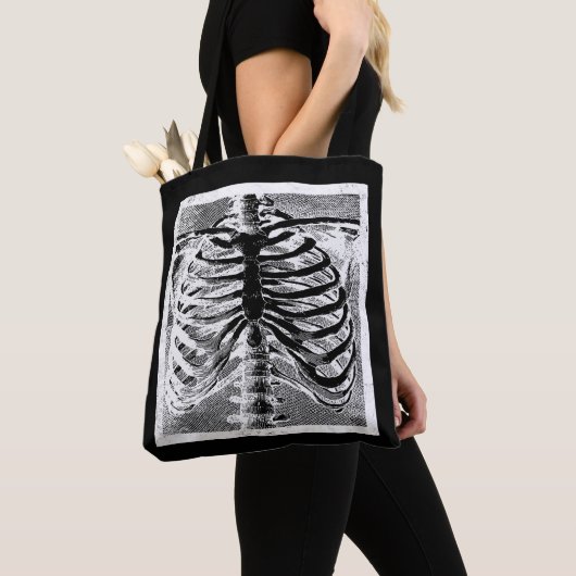 Antieke Skeletbotten Torso Lichaam Halloween Tote Bag (Dichtbij)