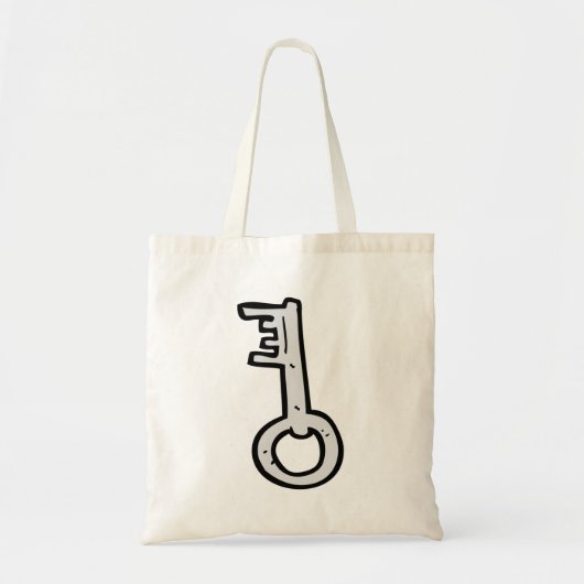 Antieke Skeletsleutel Handgetekend Zilver Antiek Tote Bag (Voorkant)