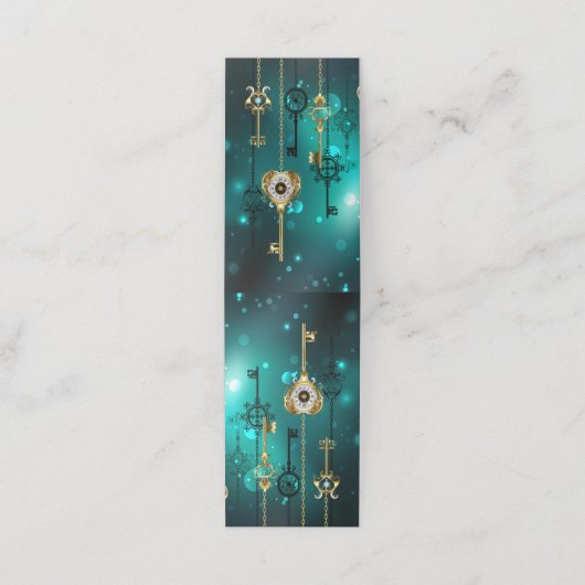 Antieke skeletsleutels op groene achtergrond klantenkaartje (Buitenkant ongevouwen)