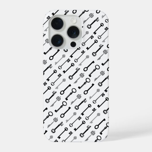Antieke Skeletsleutels Patroon iPhone Hoesje (Achterkant)