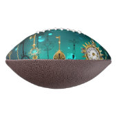 Antieke skelettoetsen op groene achtergrond american football (Gedraaid 90)