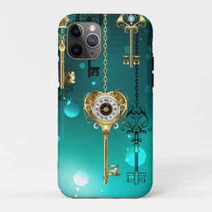 Antieke skelettoetsen op groene achtergrond Case-Mate iPhone case