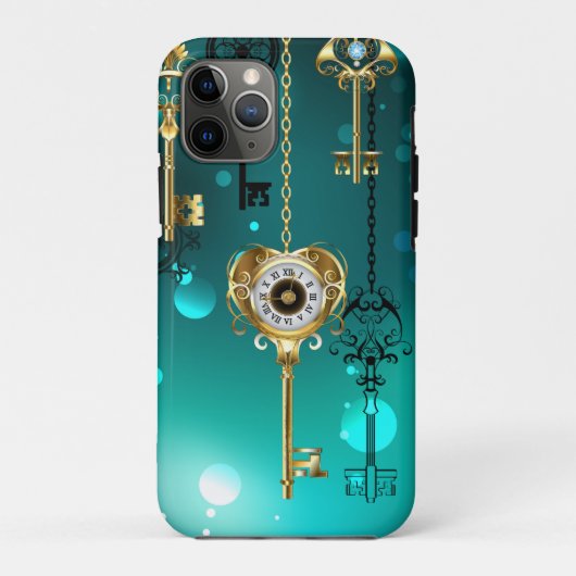 Antieke skelettoetsen op groene achtergrond Case-Mate iPhone case (Achterkant)