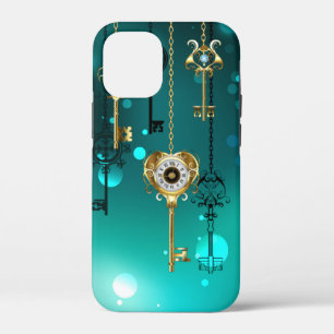 Antieke skelettoetsen op groene achtergrond Case-Mate iPhone case