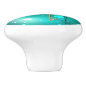 Antieke skelettoetsen op groene achtergrond keramische knop (Zijkant)