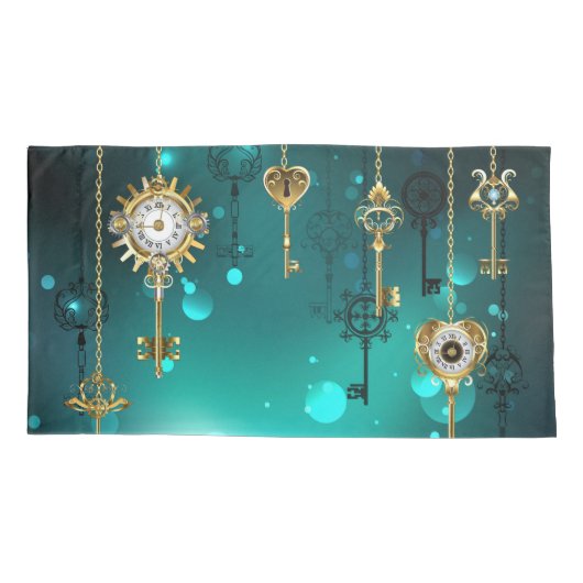 Antieke skelettoetsen op groene achtergrond kussensloop (Achterkant)