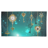 Antieke skelettoetsen op groene achtergrond kussensloop (Voorkant)