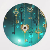 Antieke skelettoetsen op groene achtergrond labels (Design 2)