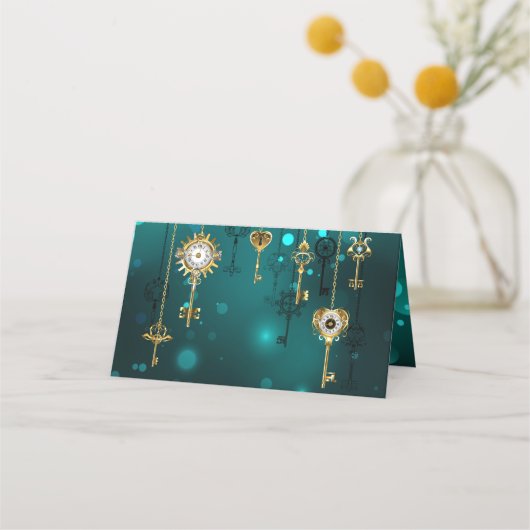 Antieke skelettoetsen op groene achtergrond plaatskaartje (Voorkant)