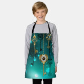 Antieke skelettoetsen op groene achtergrond schort (Gedragen)